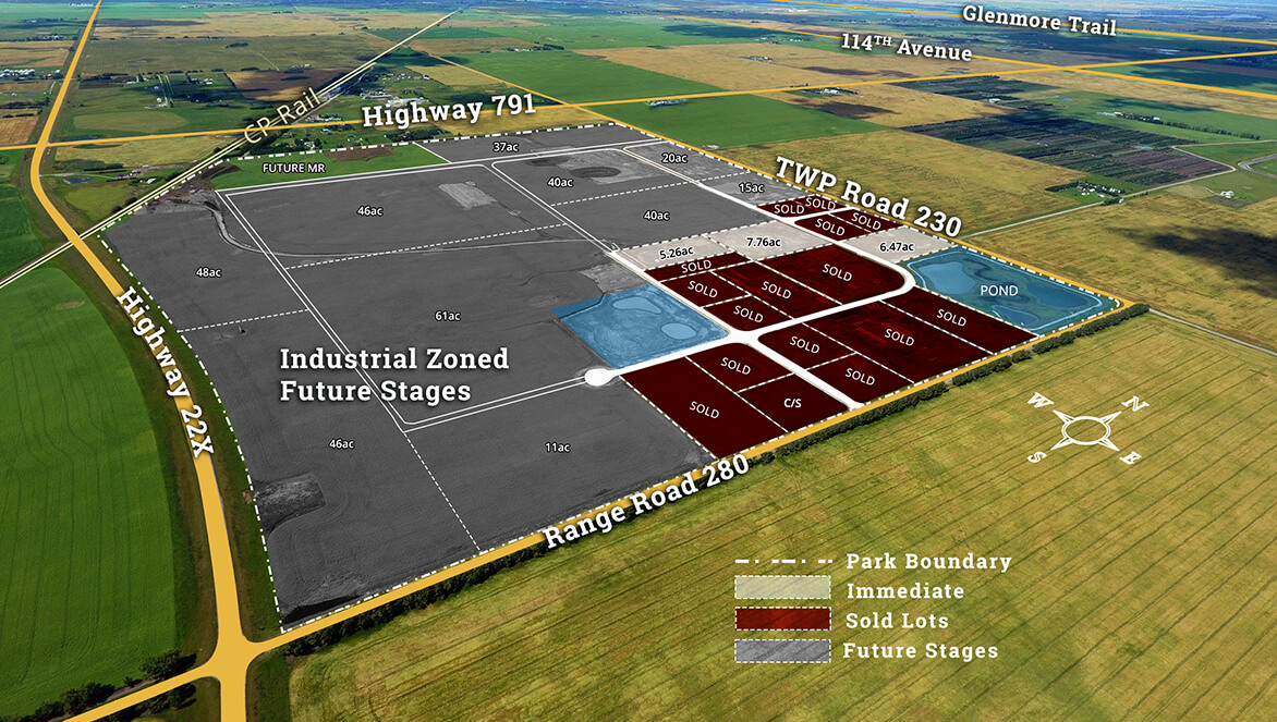 Aerial view of Fulton Industrial Park site plan